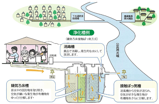 浄化槽が水をきれいにするしくみ